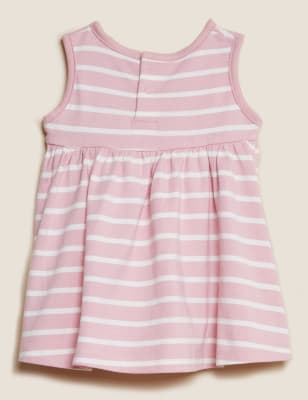 

Girls M&S Collection Pure Cotton Striped Dress (0-3 Yrs) - Pink, Pink