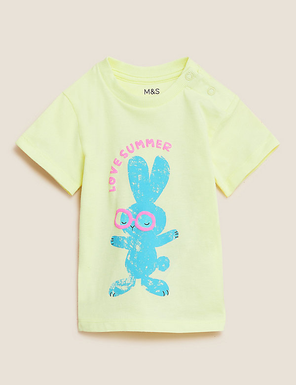 T-shirt 100&nbsp;% coton à motif lapin (jusqu’au 3&nbsp;ans) - LU