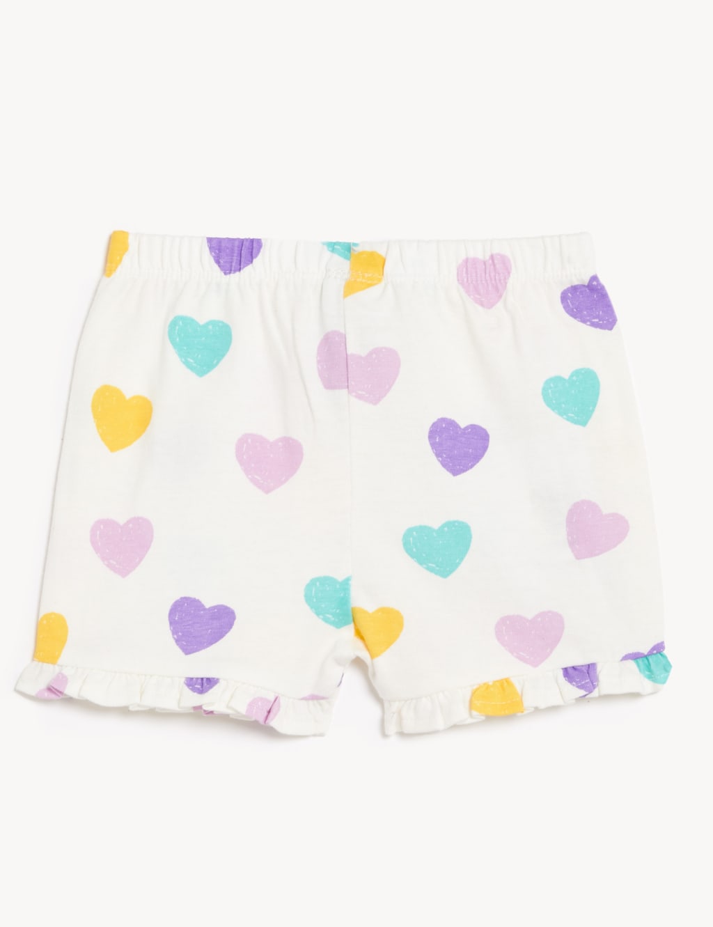 Pure Cotton Heart Print Frill Shorts (0-3 Yrs) image 2