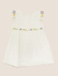 Pure Cotton Broderie Frill Dress (0-3 Yrs)