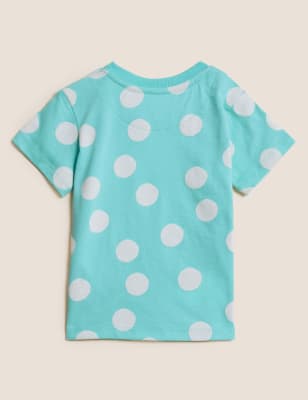 

M&S Collection Camiseta 100% algodón de topos (0-3 años) - Green Mix, Green Mix
