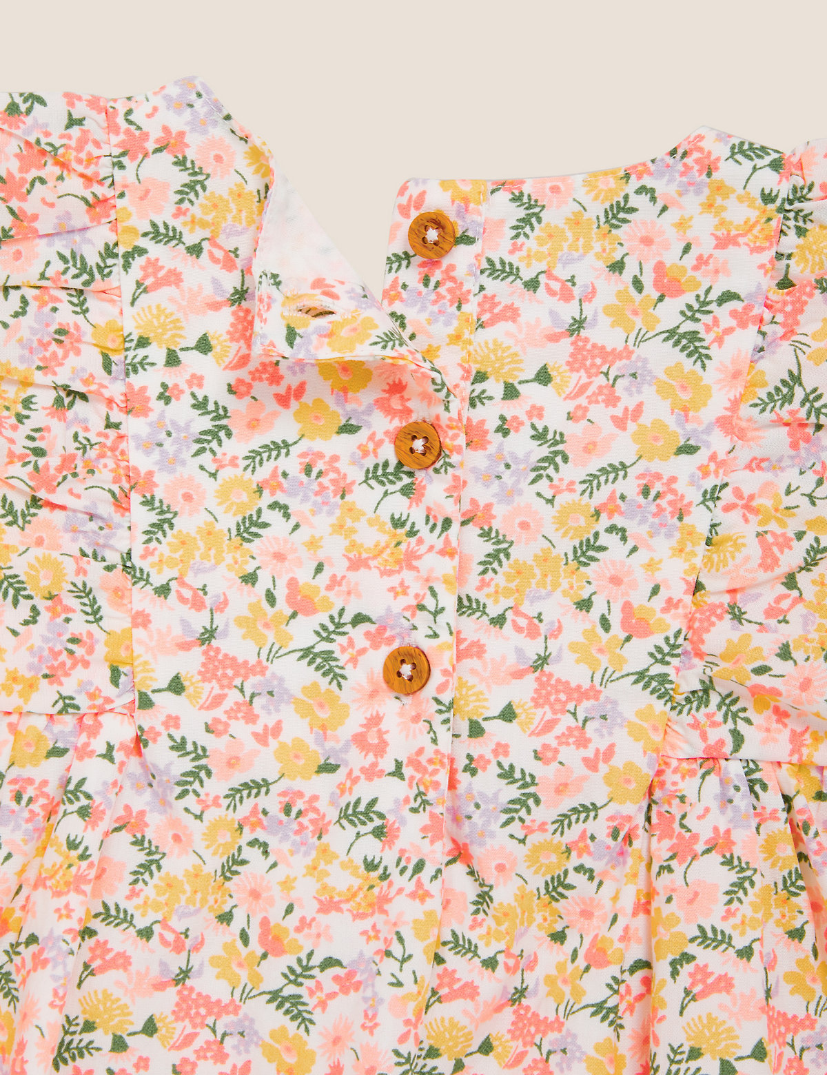 Pure Cotton Floral Dress (0-3 Yrs)