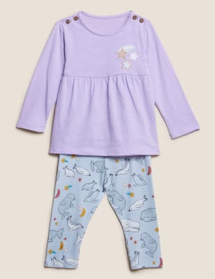 

Girls M&S Collection 2pc Pure Cotton Patterned Outfit (0-3 Yrs) - Lilac, Lilac