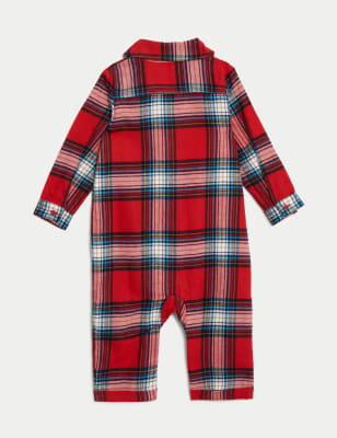 

Girls M&S Collection Pure Cotton Checked Family Christmas Romper (0-3 Yrs) - Dark Red Mix, Dark Red Mix