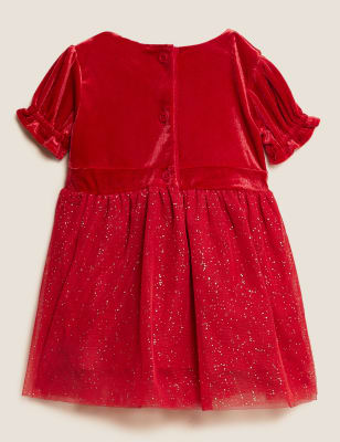 

Girls M&S Collection 2pc Glitter Dress Outfit (0-3 Yrs) - Red, Red