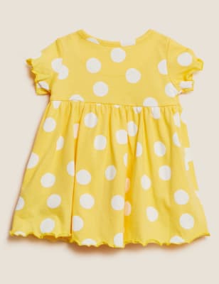 

M&S Collection Vestido 100% algodón de topos (0-3 años) - Yellow Mix, Yellow Mix