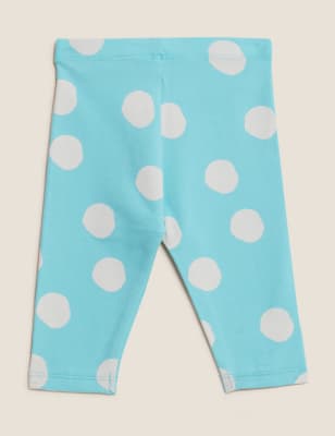 

Girls M&S Collection Cotton Rich Spot Leggings (0-3 Yrs) - Turquoise, Turquoise