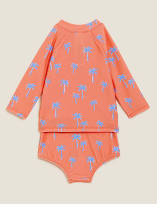 

M&S Collection Conjunto de 2 piezas de parte de abajo y camiseta de buceo con estampado de palmera (0-3 años) - Pink Mix, Pink Mix
