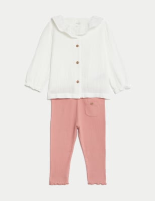 

Girls M&S Collection 2pc Cotton Rich Outfit (0-3 Yrs) - Pink Mix, Pink Mix