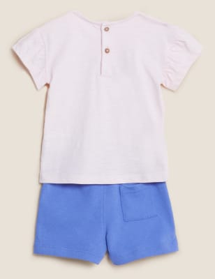 

Girls M&S Collection 2pc Pure Cotton Shorts & T-Shirt Outfit (0-3 Yrs) - Pink Mix, Pink Mix