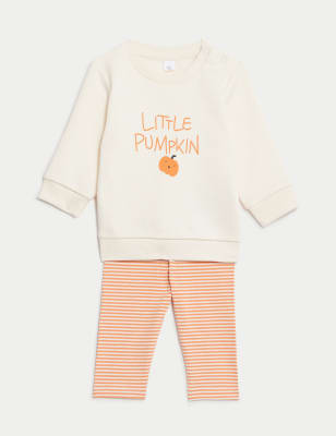 

Girls M&S Collection 2pc Cotton Rich Pumpkin Print Outfit (0-3 Yrs) - Orange Mix, Orange Mix