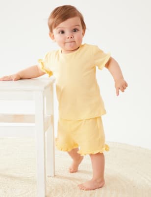 Pure Cotton Frill Shorts (0-3 Yrs)