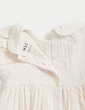 Pure Cotton Striped Floral Dress (0-3 Yrs)
