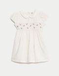 Pure Cotton Striped Floral Dress (0-3 Yrs)