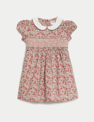 Pure Cotton Ditsy Floral Dress (0-3 Yrs)