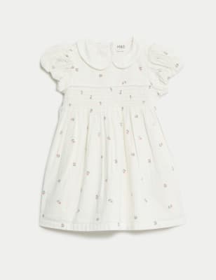 

Girls M&S Collection Pure Cotton Floral Dress (0-3 Yrs) - Ivory, Ivory