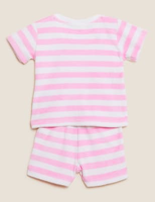 

M&S Collection Conjunto de algodón de rayas (0-3 años) - Pink Mix, Pink Mix