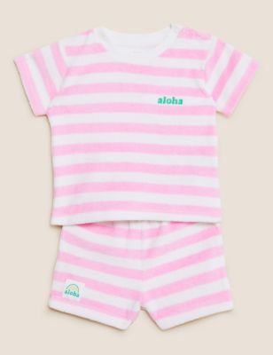 

Girls M&S Collection Cotton Rich Striped Outfit (0-3 Yrs) - Pink Mix, Pink Mix