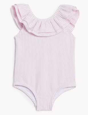 

Girls M&S Collection Stripe Frill Swimsuit (0-3 Yrs) - Lilac Mix, Lilac Mix