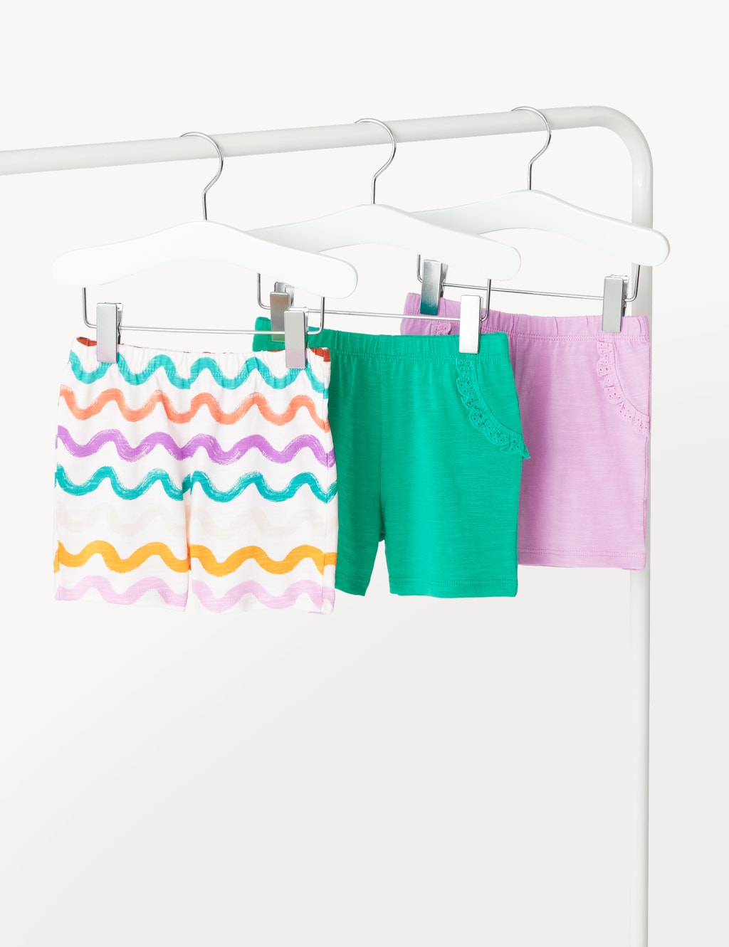 3pk Pure Cotton Broderie Shorts ( 0-3Yrs )