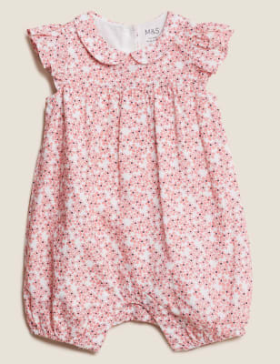 

Girls M&S Collection Pure Cotton Floral Romper (0-3 Yrs) - Soft Blue, Soft Blue