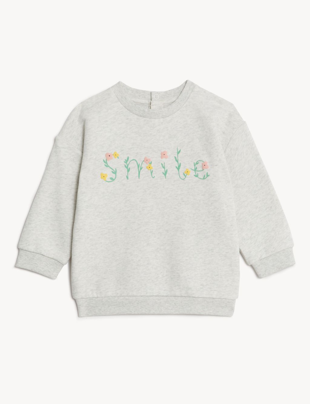 Cotton Rich Smile Slogan Sweater (0-3 Yrs) image 1