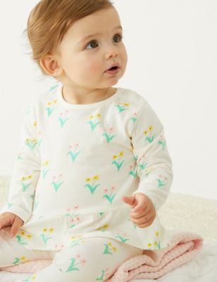Pure Cotton Floral Top (0-3 Yrs)