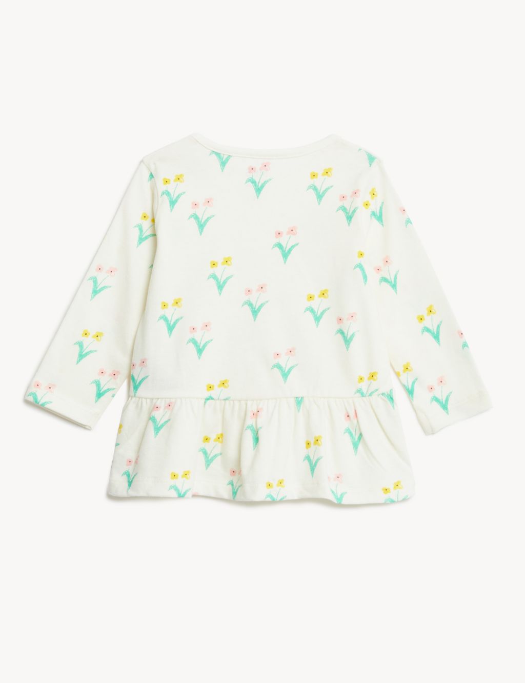 Pure Cotton Floral Top (0-3 Yrs) image 2