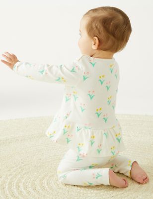 Pure Cotton Floral Top (0-3 Yrs)