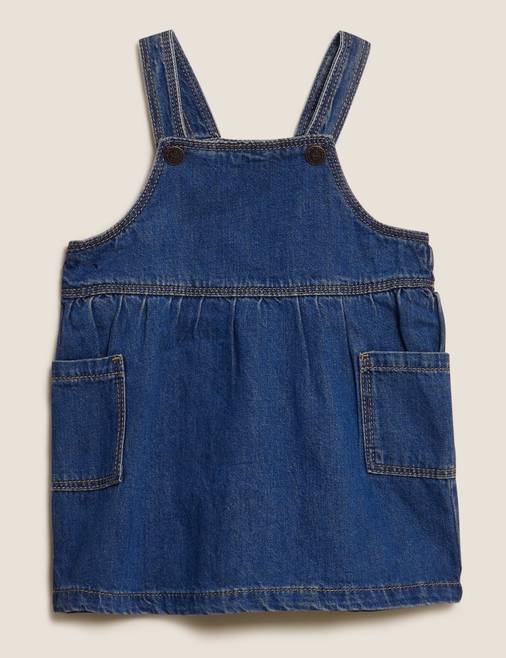 Cotton Denim Pinny Dress & Bodysuit Outfit (0-3 Yrs) image 3