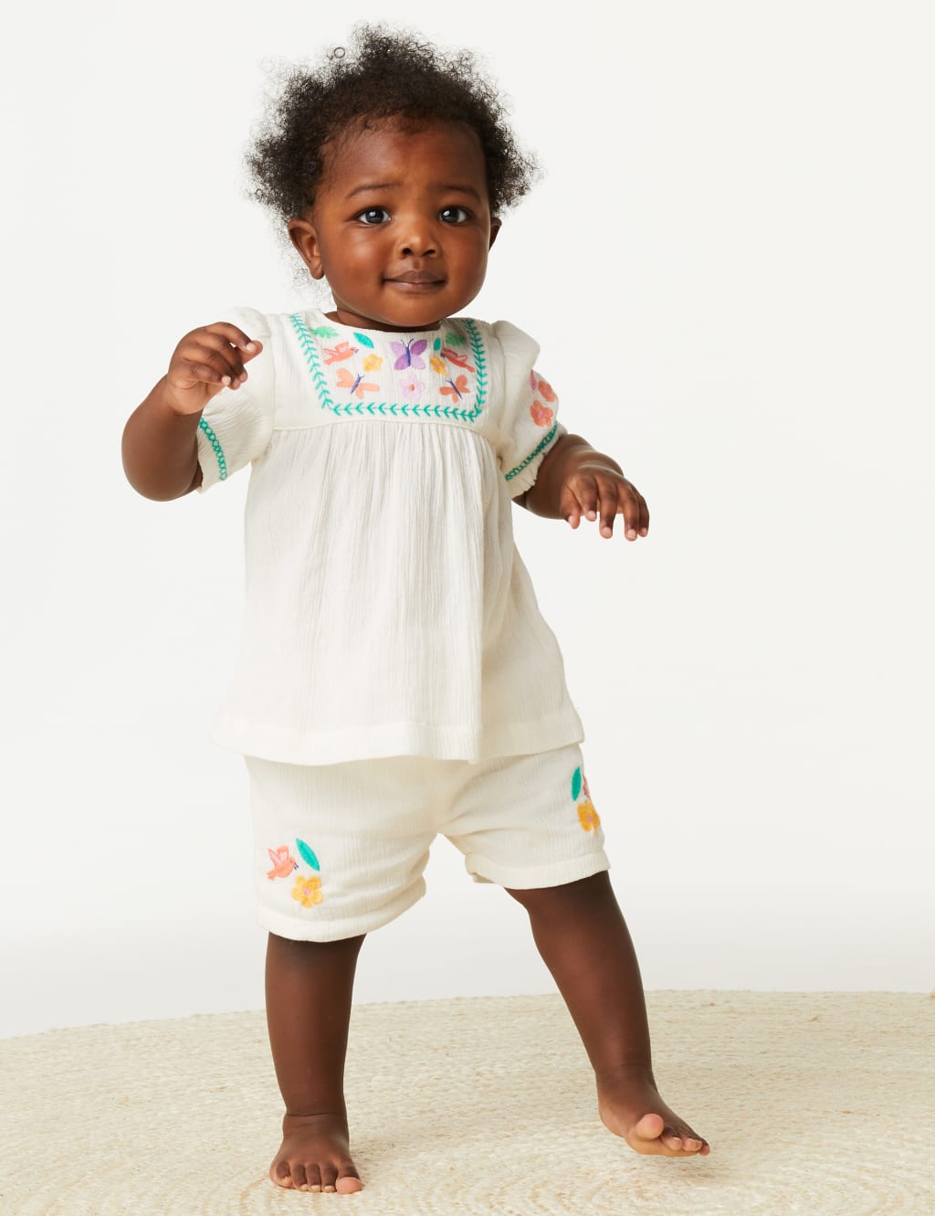 2pc Pure Cotton Embroidered Outfit (0-3 Yrs) image 7