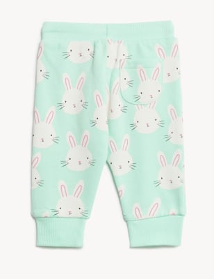 

Girls M&S Collection Cotton Rich Bunny Print Joggers (0-3 Yrs) - Green Mix, Green Mix