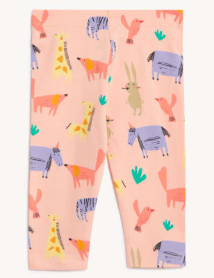 

Girls M&S Collection Cotton Rich Animal Print Leggings (0-3 Yrs) - Pink Mix, Pink Mix