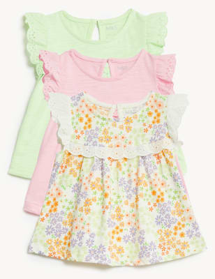 

M&S Collection 3er-Pack Oberteile aus reiner Baumwolle (0-3 Jahre) - Multi, Multi