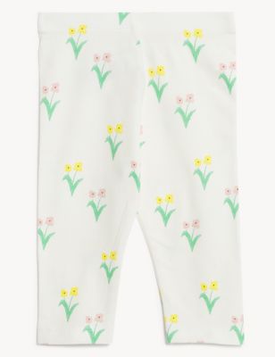 All Clear White Floral Leggings