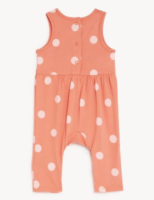 

Girls M&S Collection Pure Cotton Polka Dot Romper (0-3 Yrs) - Coral Mix, Coral Mix