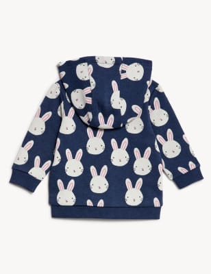 

Girls M&S Collection Cotton Rich Bunny Zip Hoodie (0-3 Yrs) - Blue Marl, Blue Marl
