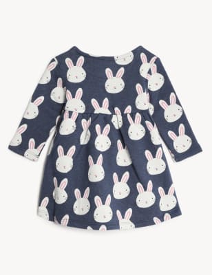 

Girls M&S Collection Pure Cotton Bunny Dress (0-3 Yrs) - Blue Marl, Blue Marl