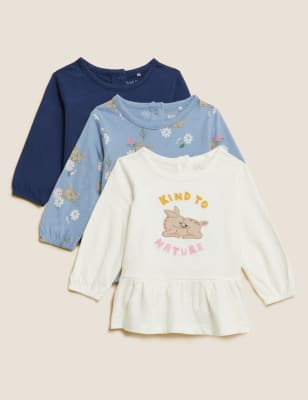 3pk Pure Cotton Deer Print Tops (0-3 Yrs) - CY