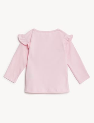 

M&S Collection Gerüschtes Oberteil aus reiner Baumwolle (0-3 Jahre) - Pink Mix, Pink Mix