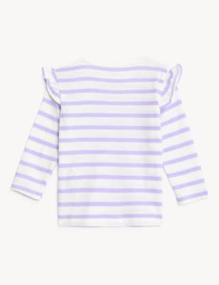 

M&S Collection Top 100% algodón con volantes (0-3 años) - Lilac, Lilac