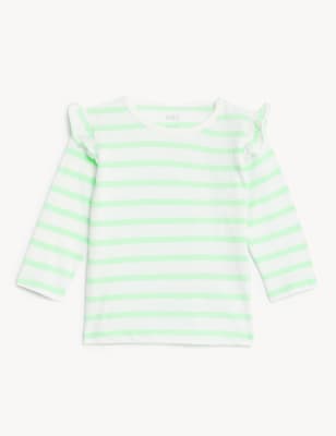 

Girls M&S Collection Pure Cotton Frill Top (0-3 Yrs) - Green Mix, Green Mix