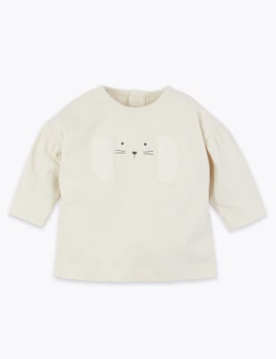 Top en coton &agrave; imprim&eacute; lapin