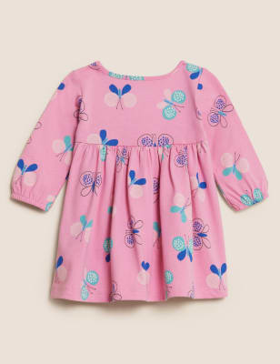 

M&S Collection Vestido 100% algodón con estampado de mariposas (0-3 años) - Pink Mix, Pink Mix