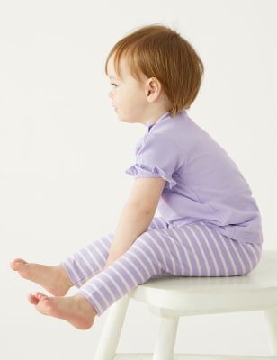 

M&S Collection Leggings de algodón de rayas (0-3 años) - Lilac, Lilac