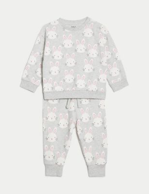 2pc Cotton Rich Bunny Print Outfit (0-3 Yrs)