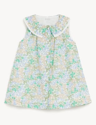 

M&S Collection Geblümtes Kleid aus reiner Baumwolle (0-3 Jahre) - Green Mix, Green Mix