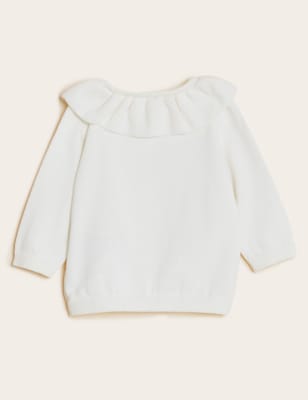 

Girls M&S Collection Pure Cotton Frill Cardigan (0-3 Yrs) - Ivory, Ivory