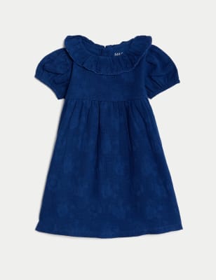 

M&S Collection Kleid aus reiner Baumwolle mit Kragen (0-3 Jahre) - Navy, Navy