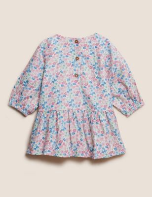 M&S Girls 2pc Floral Dress Outfit (0=3 Yrs)